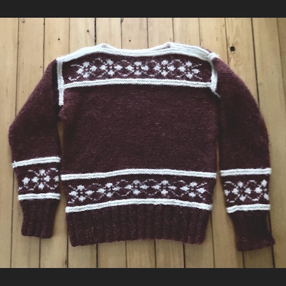 Vintage hand knit wool ski sweater - Picture 1 of 5